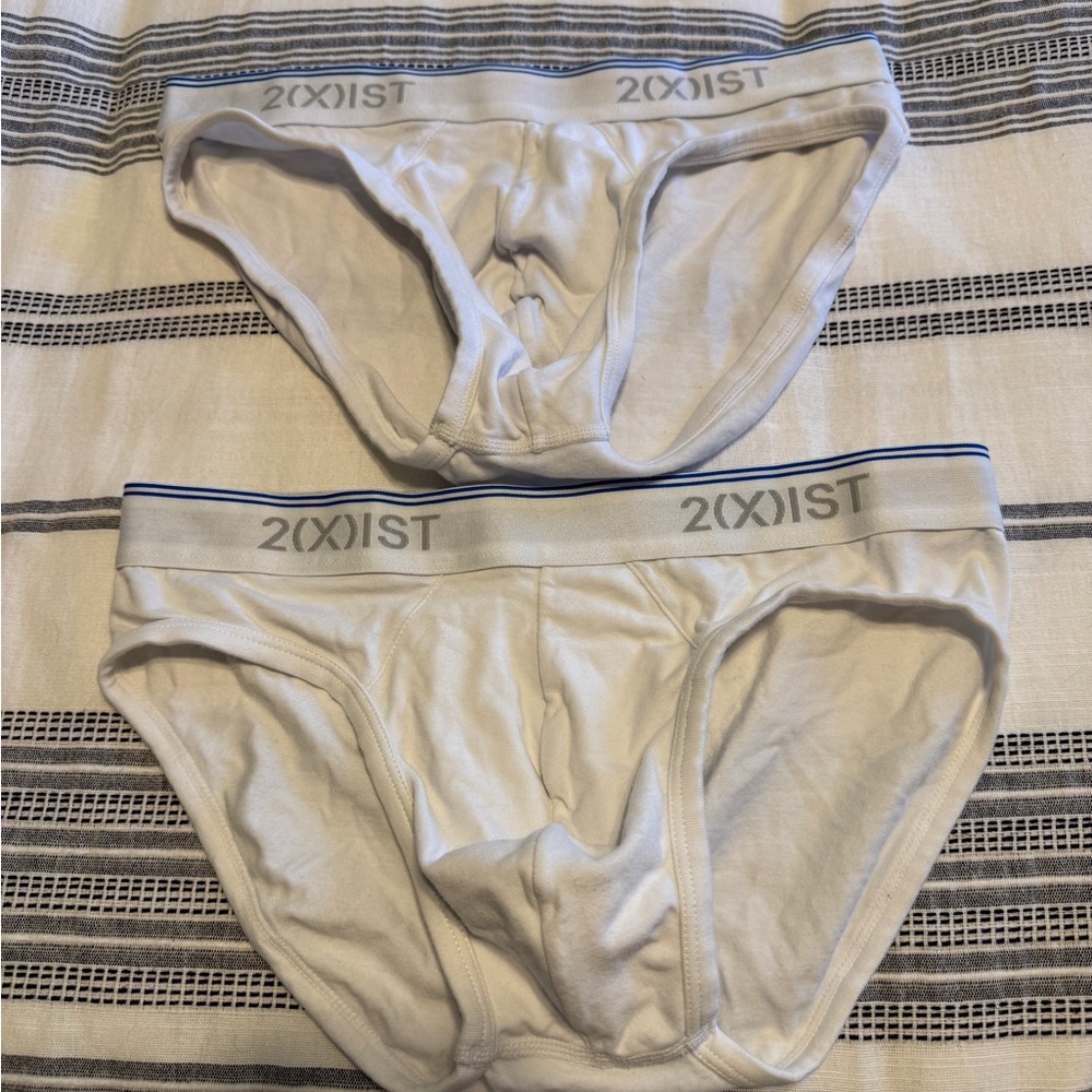 2xist White Men's Cotton Briefs with Gray Logo Waistband
